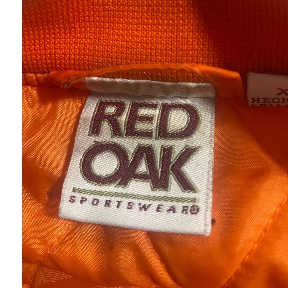 Vintage Red Oak Oklahoma State Cowboys Bomber Jacket Mens XL Orange Varsity OSU - Picture 3 of 9